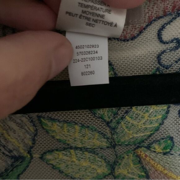 Chico's Floral Mesh Embroidered Jacket in Alabaster Size O or Small/4 - Picture 7 of 10
